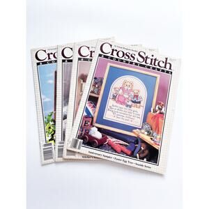 Vintage Cross Stitch and Country Crafts Magazine Lot of 4 1989-1990